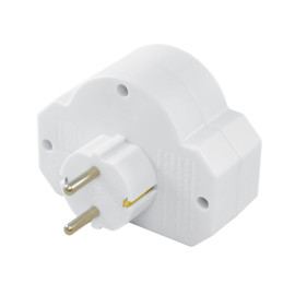 Utikač 1xŠUKO + 2xEURO + prekidač; 16A 3500W