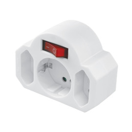 Utikač 1xŠUKO + 2xEURO + prekidač; 16A 3500W