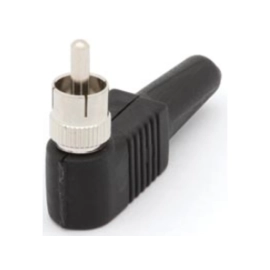 Konektor činč muški za kabel; kutni na vijak; crni