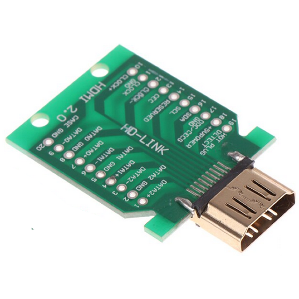 Konektor HDMI-A ženski za kabel 19p na lemljenje Konektor HDMI-A ženski za kabel 19p na lemljenje
