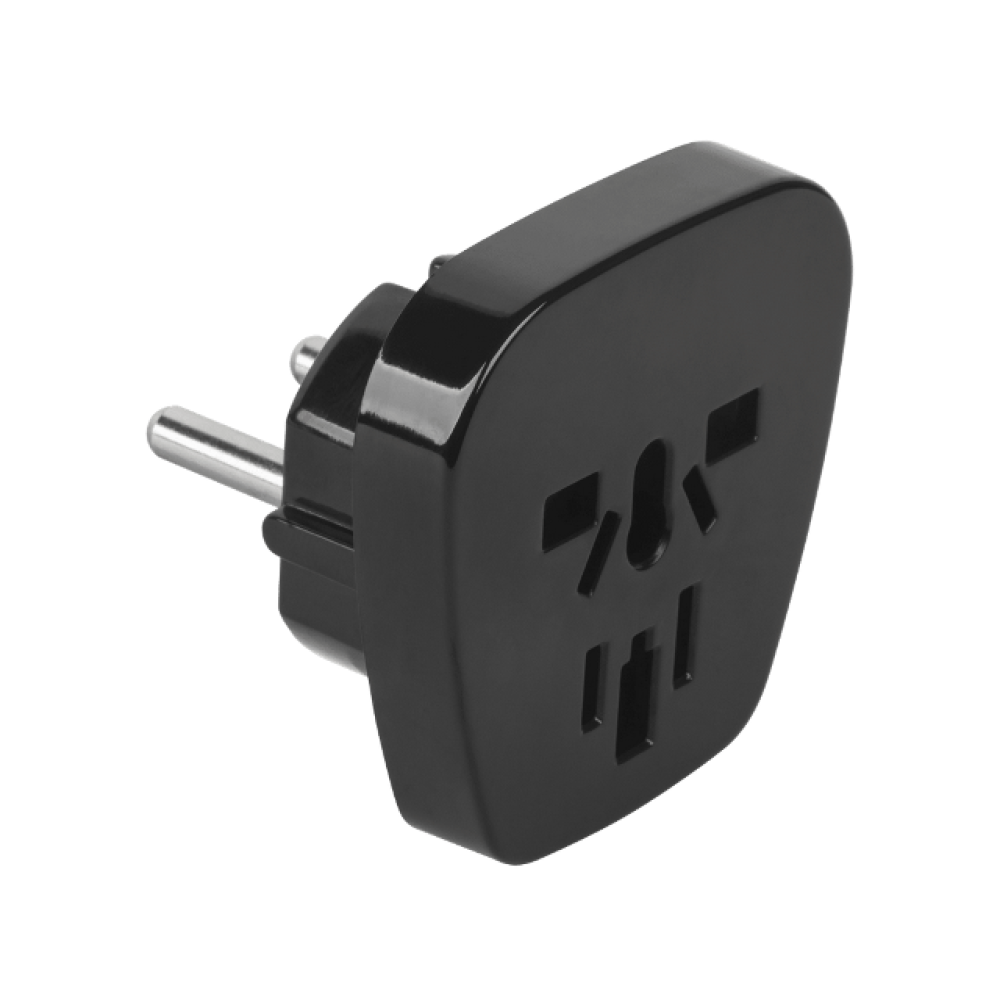 Putni adapter univerzalni; 250V 10A crni Putni adapter univerzalni; 250V 10A crni