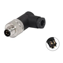 Konektor M8 4p 30V 3A IP67 muški kutni za kabel