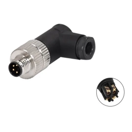 Konektor M8 4p 30V 3A IP67 muški kutni za kabel