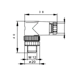 Konektor M12 PG7 8p 30V 2A IP67 muški za kabel kut