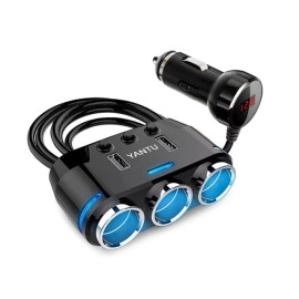 Adapter za auto upaljač M na 3xŽ 12/24V + 2xUSB