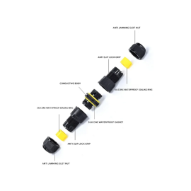 Spojnica M25 9-12mm 2p IP68 400V 25A; vodootporan