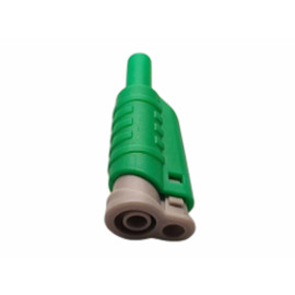 Utikač banana 4mm 25A zeleni izolirani s utičnicom