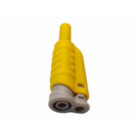 Utikač banana 4mm 25A žuti izolirani s utičnicom