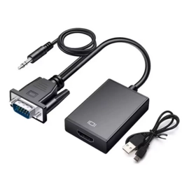 Pretvarač  VGA muški na HDMI ženski s USB i 3,5mm