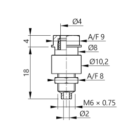 Utikač banana 4mm 36A crni izolirani; šesterokut