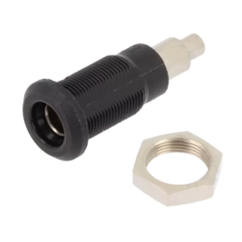 Banana utičnica 25A 60VDC 4mm crna; 64.3042-21