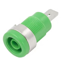 Banana utičnica 32A 4mm zelena; izolirana; stopica