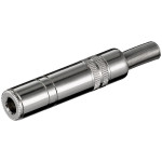 Konektor 6,35mm ženski mono za kabel; metalni