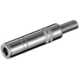 Konektor 6,35mm ženski mono za kabel; metalni