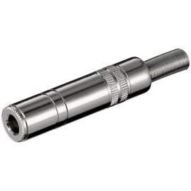Konektor 6,35mm ženski mono za kabel; metalni
