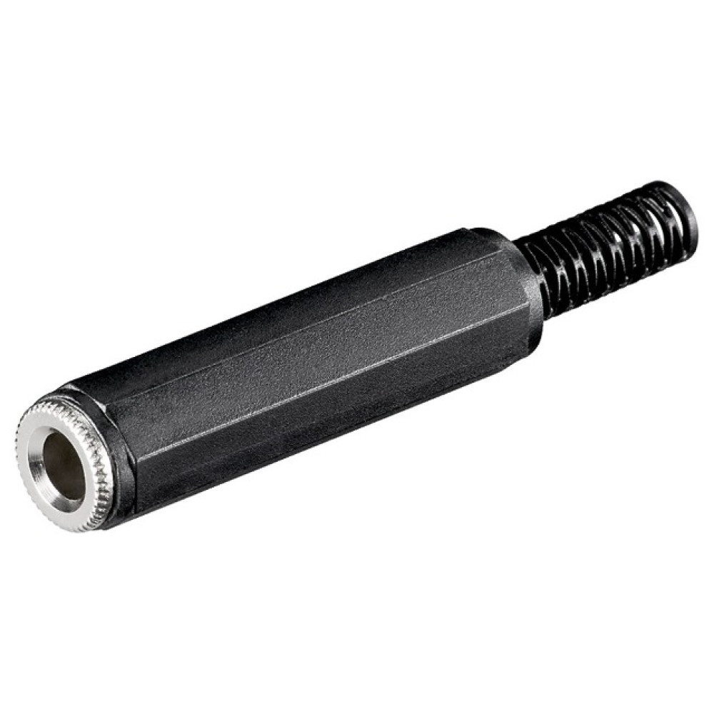 Konektor 6,35mm ženski stereo za kabel; plastični Konektor 6,35mm ženski stereo za kabel; plastični