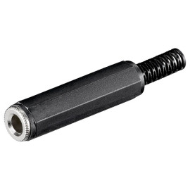 Konektor 6,35mm ženski stereo za kabel; plastični