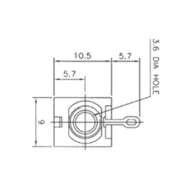 Konektor 3,5mm ženski mono za šasiju