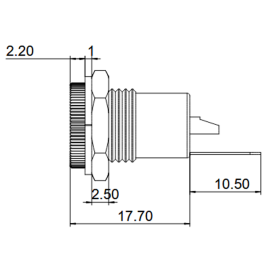 Utičnica DC 2,5mm 30VDC 5A za kućište metalna
