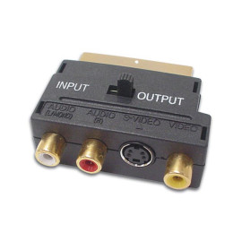 Adapter SCART M na 3xčinč + S-VHS IN OUT; pozlaćen
