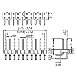 Konektor IDC print 72p (2x36) 2,54mm muški
