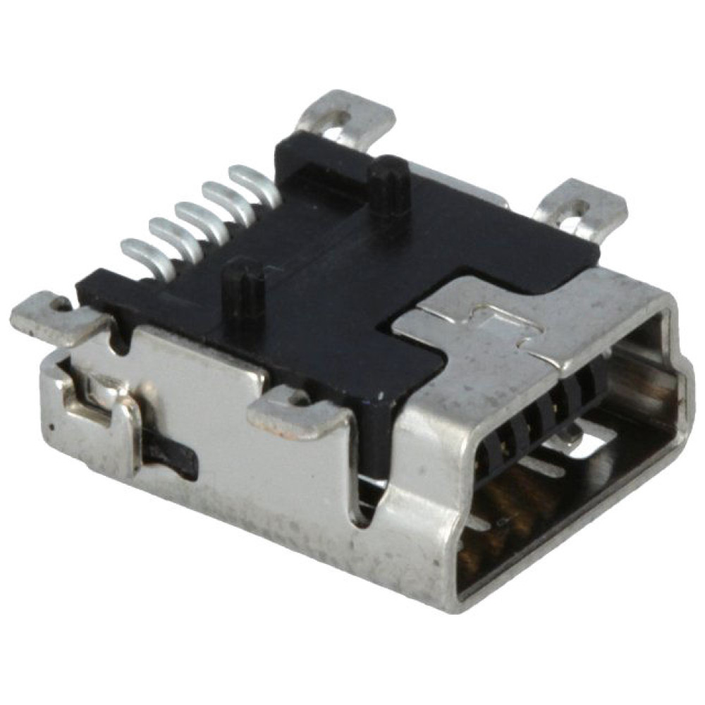 Konektor USB mini B-print SMD ženski 5p vodoravni Konektor USB mini B-print SMD ženski 5p vodoravni