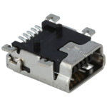 Konektor USB mini B-print SMD ženski 5p vodoravni