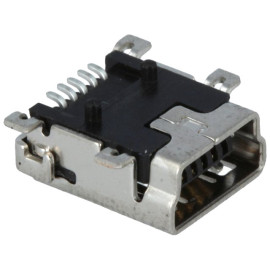 Konektor USB mini B-print SMD ženski 5p vodoravni