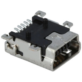 Konektor USB mini B-print SMD ženski 5p vodoravni