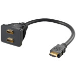 Adapter HDMI19 muški na 2 x HDMI19 ženski; 20cm