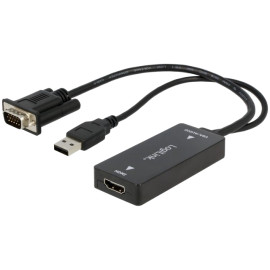 Pretvarač  VGA muški + USB A zvuk na HDMI19 ženski