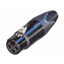 Konektor XLR 3p ženski za kabel; crni; Neutrik