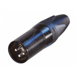 Konektor XLR 3p muški za kabel; crni; Neutrik