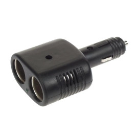 Adapter za auto upaljač M na 2xŽ 12V 5A+LED; ravni
