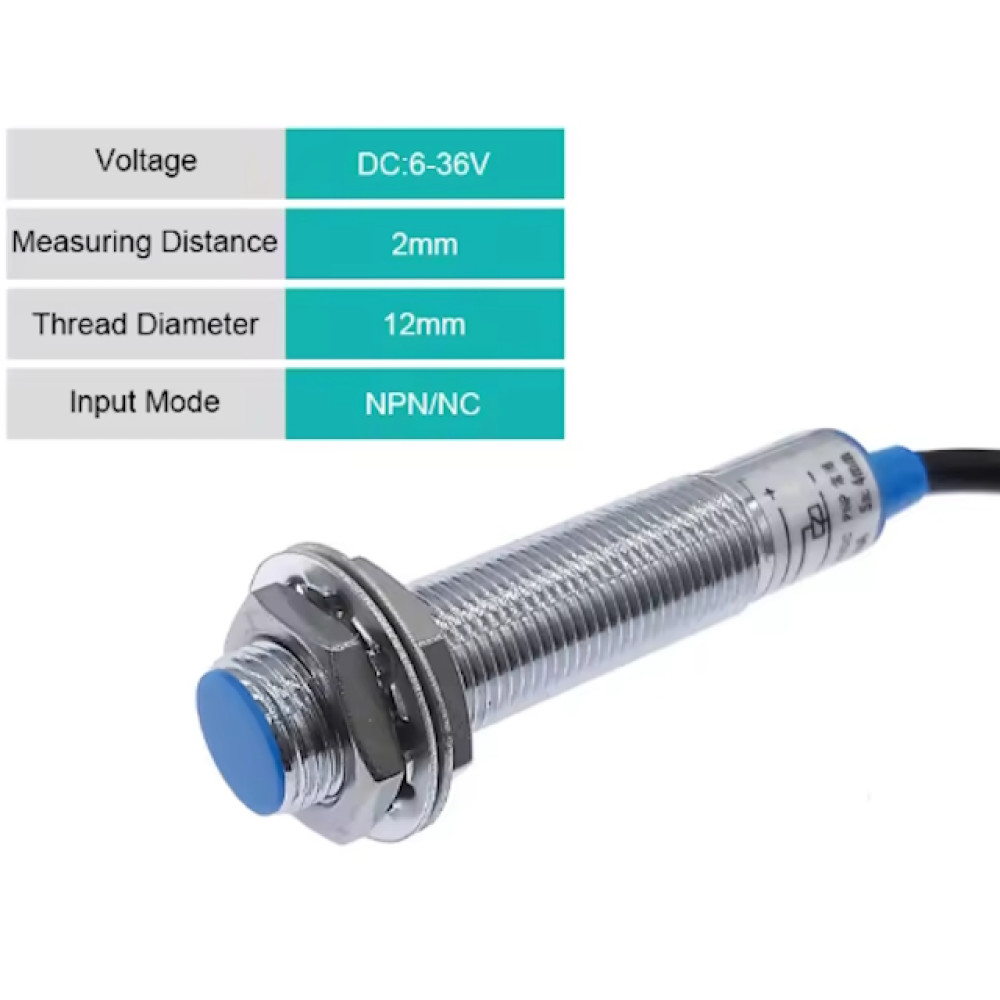 Induktivni senzor 36VDC NPN NC 3-žilni 2mm M12