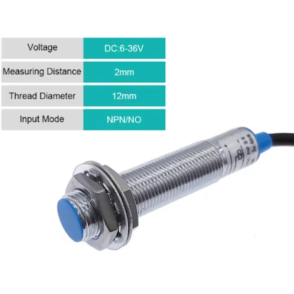 Induktivni senzor 36VDC NPN NO 3-žilni 2mm M12