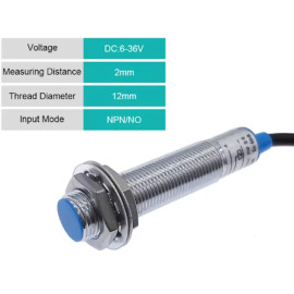 Induktivni senzor 36VDC NPN NO 3-žilni 2mm M12