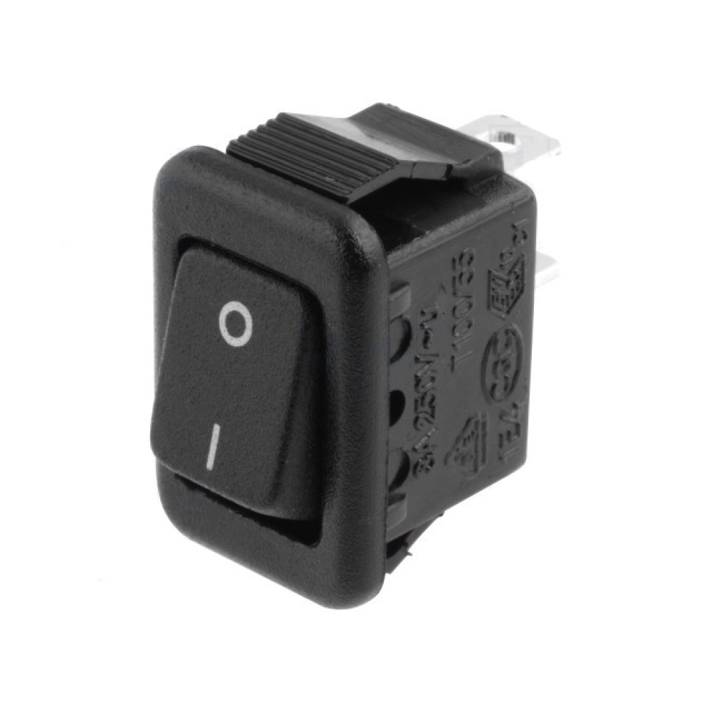 Prekidač vaga ON-OFF 1x2pin 3A 250V crni označeni Prekidač vaga ON-OFF 1x2pin 3A 250V crni označeni