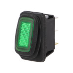 Prekidač vaga ON-OFF 1x3pin 12VDC 16A IP65 zeleni
