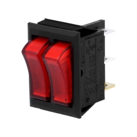 Prekidač vaga 2xON-OFF 2x3pin 250V 10A s tinjalic.