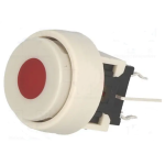 Prekidač potisni 30V 0,1A za pločicu +LED crveni