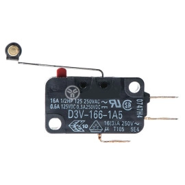 Prekidač mikro 16A 250V+kotačić 25mm 4,8x0,5 1,96N