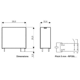 Relej 12VDC 16A 1xU 0-1393230-9 TE Connectivity