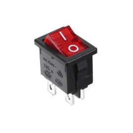 Prekidač vaga ON-OFF 2x2pin 6A 250V s tinj.crveni
