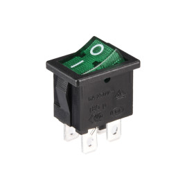 Prekidač vaga ON-OFF 2x2pin 6A 250V s tinj.zeleni