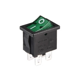 Prekidač vaga ON-OFF 2x2pin 6A 250V s tinj.zeleni
