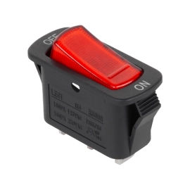 Prekidač vaga ON-OFF 1x3pin 16A 230V s tinj.crveni