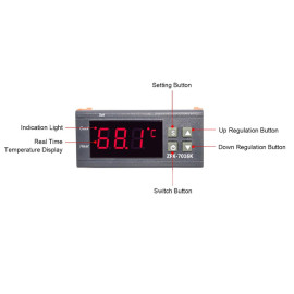 Termostat digitalni 1-999°C 12VDC 30A; sonda 1m