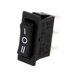 Prekidač vaga ON-OFF-ON 1x3pin 10A 250V crni