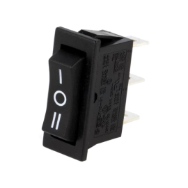 Prekidač vaga ON-OFF-ON 1x3pin 10A 250V crni